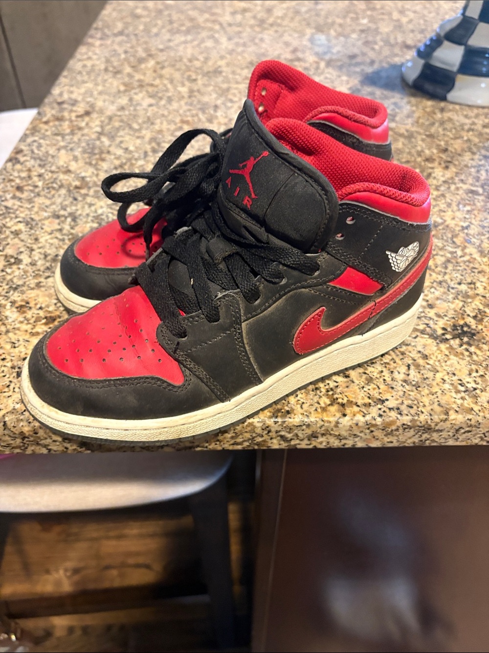 Nike Red and Black High-Top Basketball Sneakers